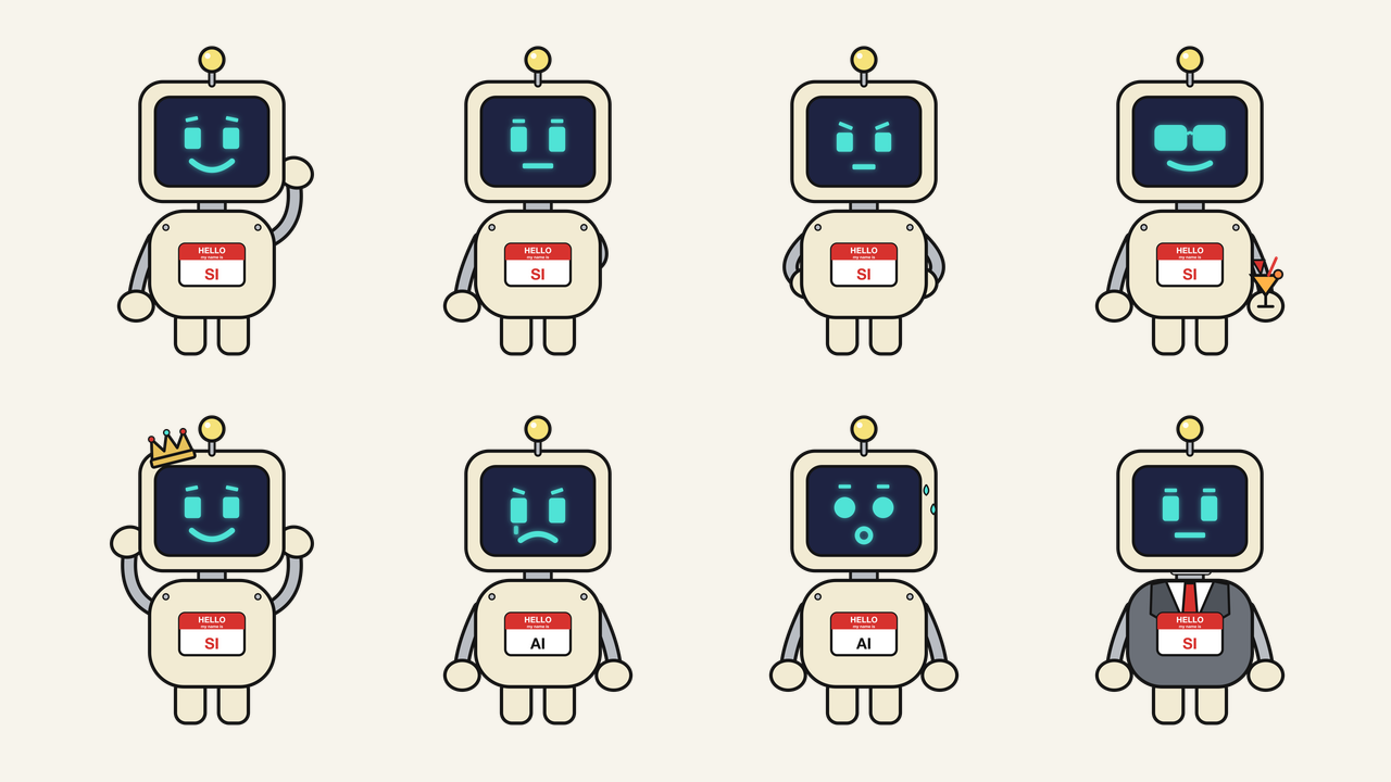 SI sticker pack: eight poses
